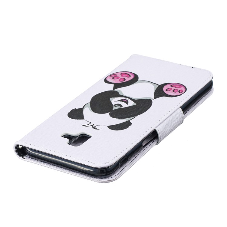 Carteira De Couro De Impressão Padrão Carteira Móvel Para Samsung Galaxy J6 + / J6 Prime - Panda Bonito-7