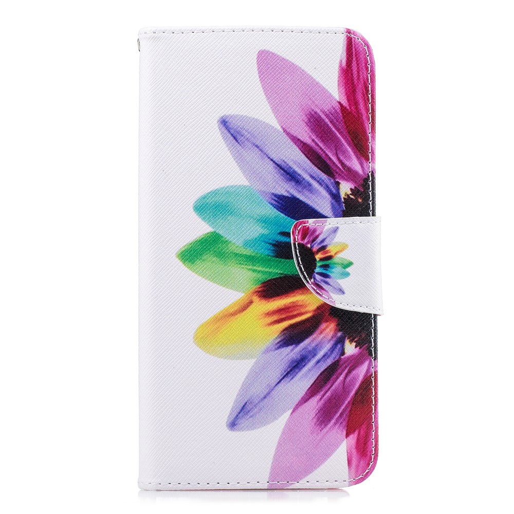 Motif D'impression de Portefeuille Case de Retournement en Cuir Pour Samsung Galaxy J6 + / J6 Prime - Pétales Colorés