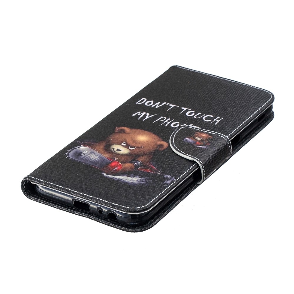 Carteira Modelada Suporte Capa De Telefone De Couro Para Samsung Galaxy J6 + / J6 Prime - Urso Pardo E Não Toque No Meu Telefone-6