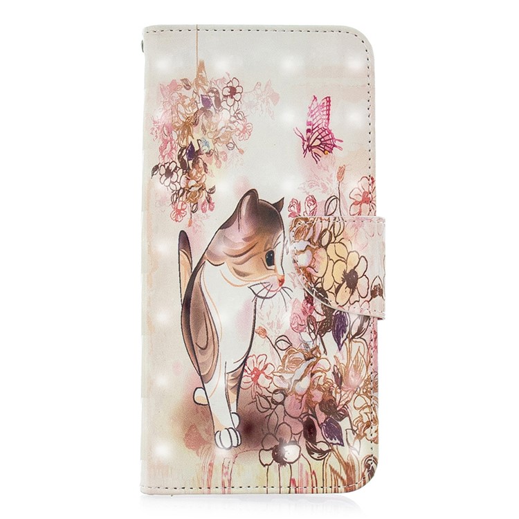 Pattern Printing Wallet Stand Leather Cover for Samsung Galaxy J4+ / J4 Prime - Cat and Flower-2