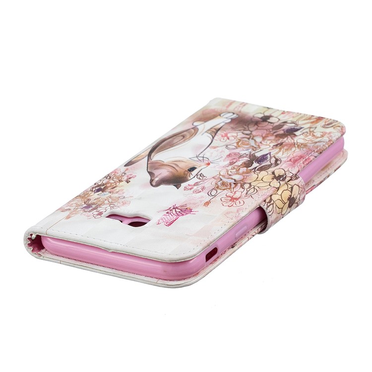 Pattern Printing Wallet Stand Leather Cover for Samsung Galaxy J4+ / J4 Prime - Cat and Flower-7