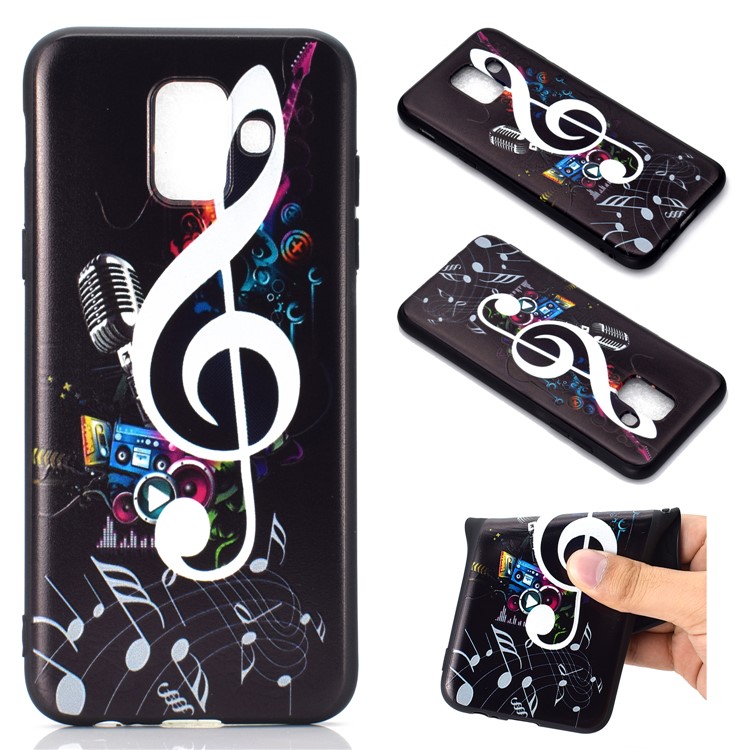 

3D Pattern Printing Embossed TPU Cell Phone Accessory Casing for Samsung Galaxy A6 (2018) - Musical Note, Galaxy A6 (2018)