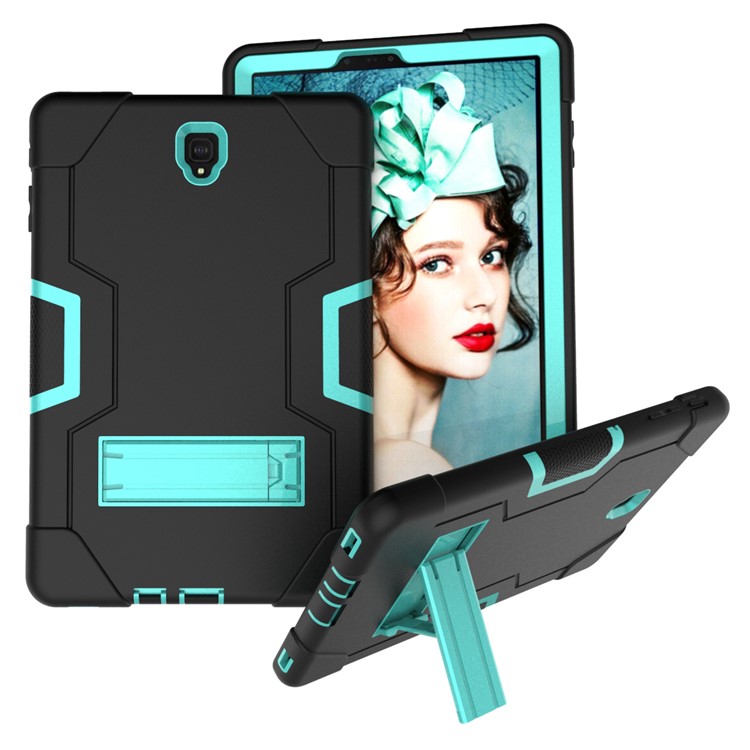 Funda Híbrida Para PC + Silicona Híbrida Para Samsung Galaxy Tab S4 10.5 T830 T835 - Cian / Negro-1
