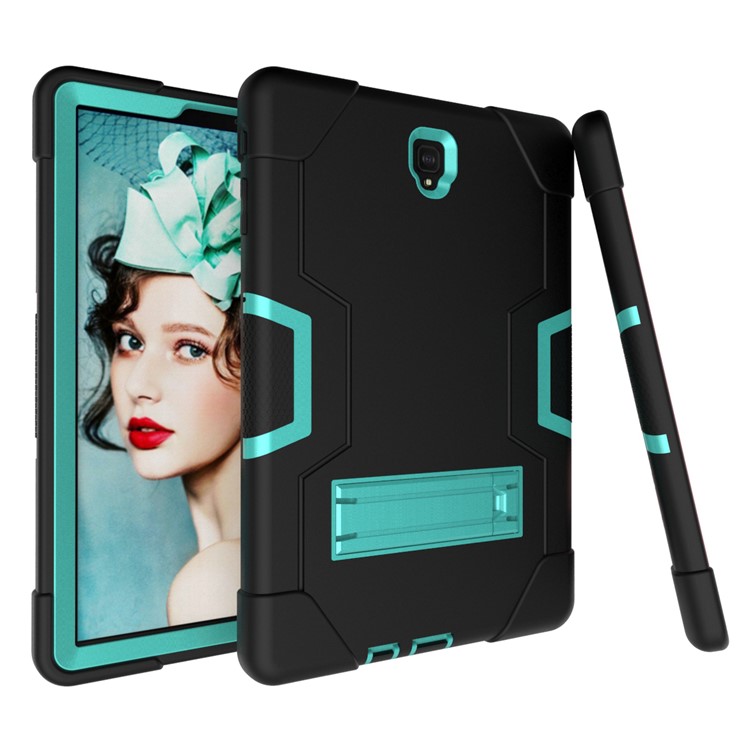 Funda Híbrida Para PC + Silicona Híbrida Para Samsung Galaxy Tab S4 10.5 T830 T835 - Cian / Negro-2