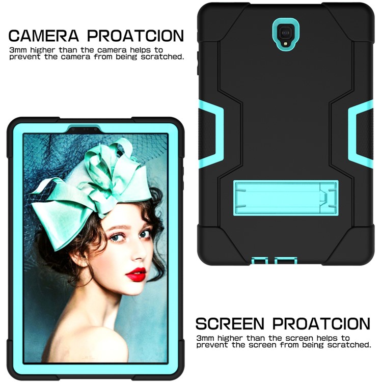 Funda Híbrida Para PC + Silicona Híbrida Para Samsung Galaxy Tab S4 10.5 T830 T835 - Cian / Negro-6