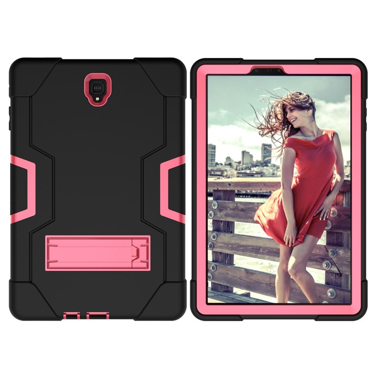 Cubierta De Tableta De Soporte Híbrido PC + Silicona Híbrida Para Samsung Galaxy Tab S4 10.5 T830 T835 - Rosa / Negro-4