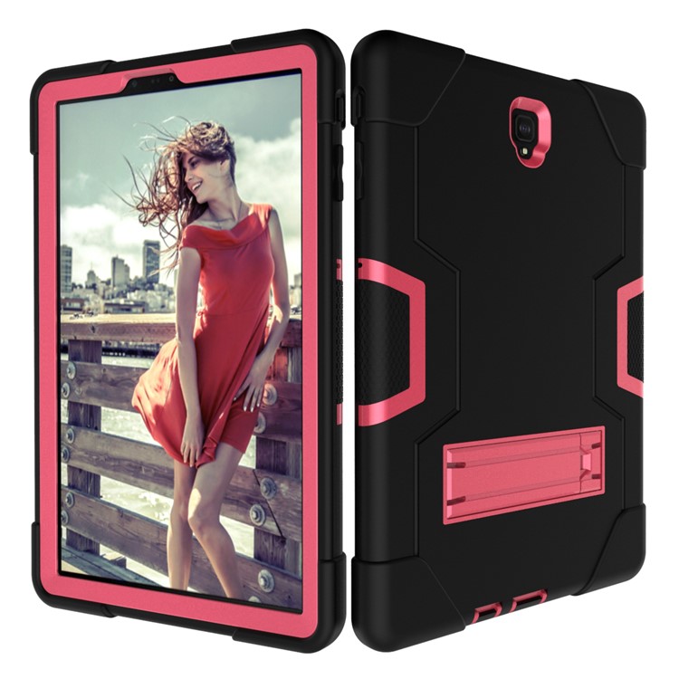 Cubierta De Tableta De Soporte Híbrido PC + Silicona Híbrida Para Samsung Galaxy Tab S4 10.5 T830 T835 - Rosa / Negro-6