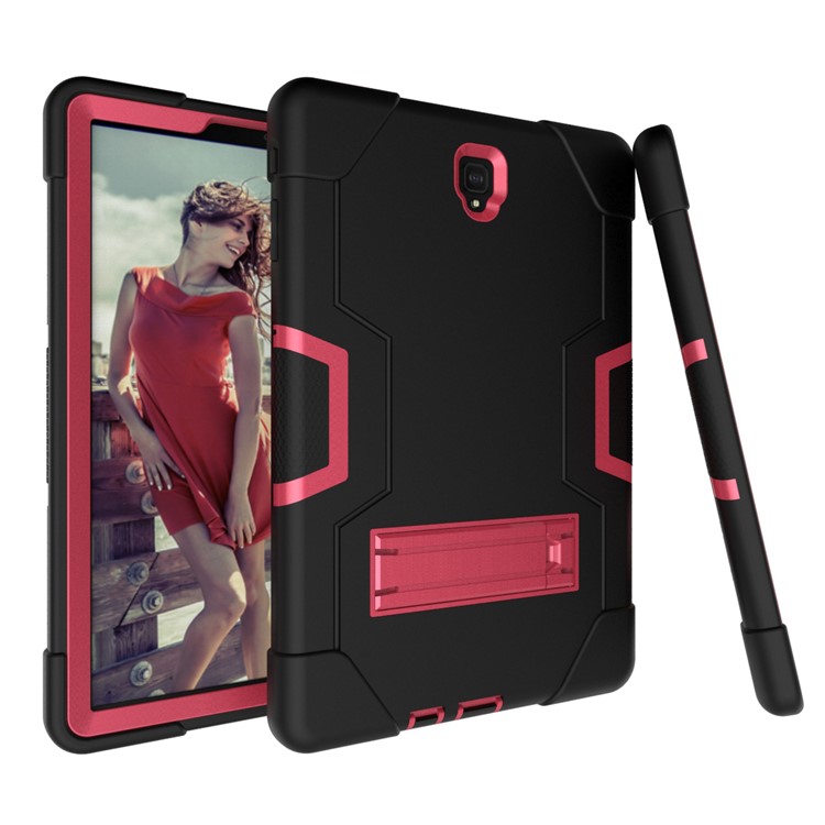 Cubierta De Tableta De Soporte Híbrido PC + Silicona Híbrida Para Samsung Galaxy Tab S4 10.5 T830 T835 - Rosa / Negro-7