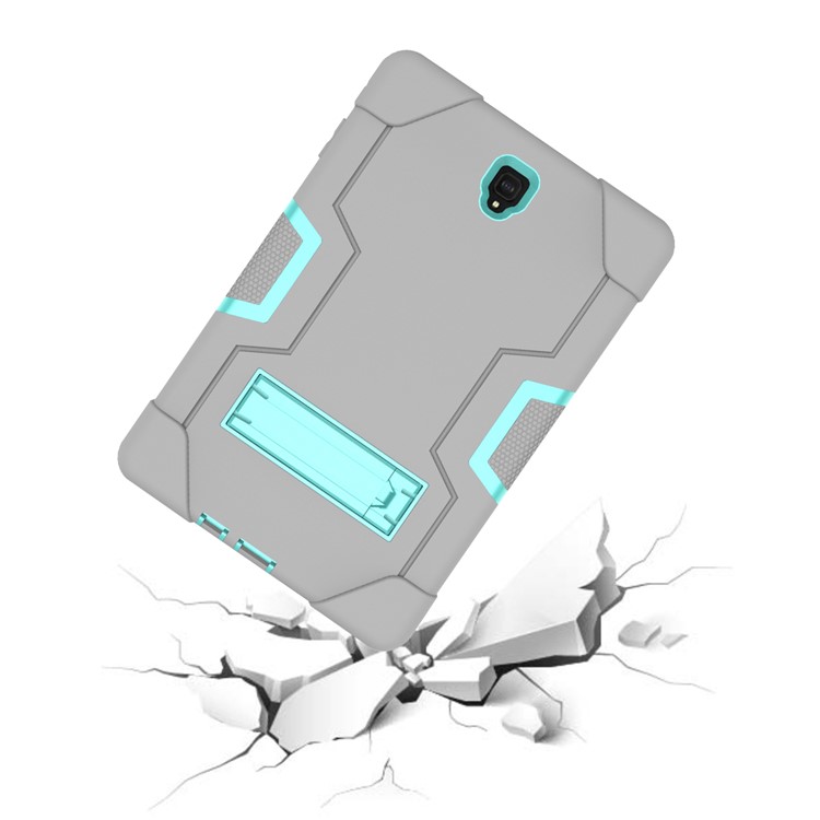 Carcasa Híbrida De La Tableta Kickstand De PC + Silicona Para Samsung Galaxy Tab S4 10.5 T830 T835 - Cian / Gris-4