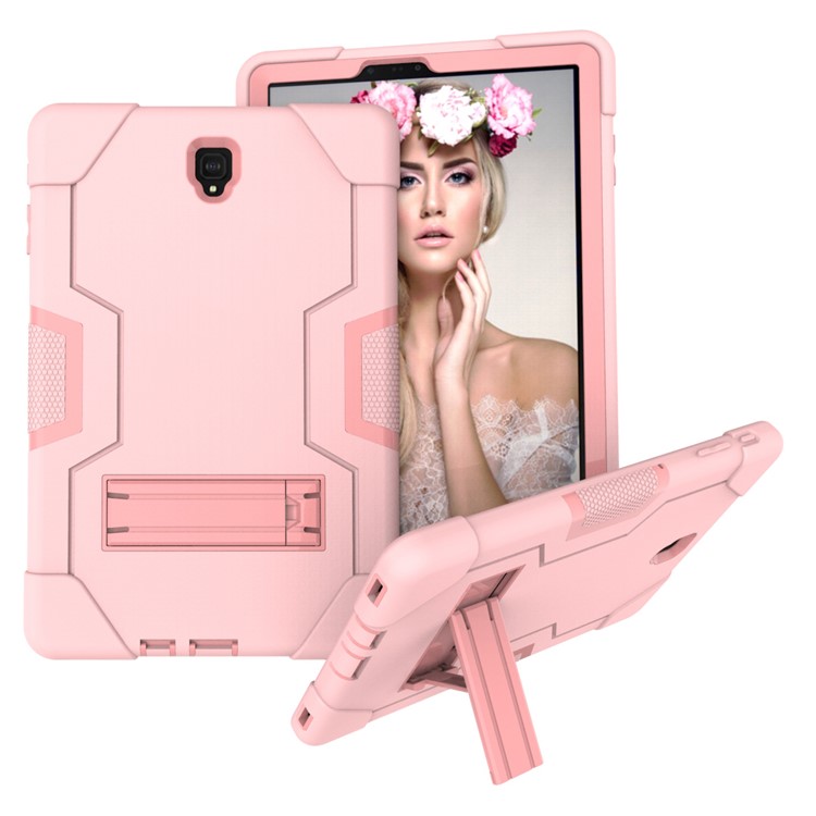 Cáscara De La Tableta Kickstand De PC + Silicona Híbrida Para Samsung Galaxy Tab S4 10.5 T830 T835 - Rosado-1