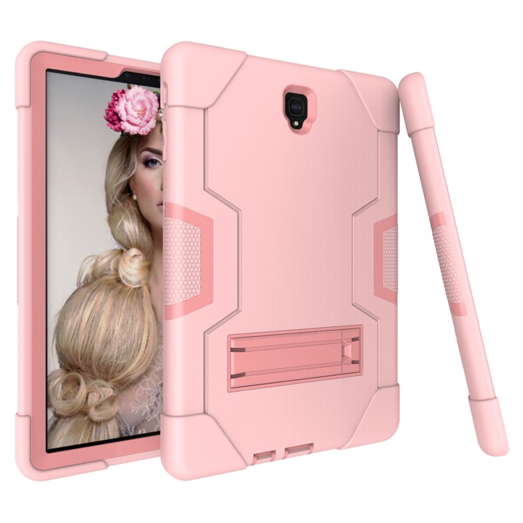 Cáscara De La Tableta Kickstand De PC + Silicona Híbrida Para Samsung Galaxy Tab S4 10.5 T830 T835 - Rosado-2