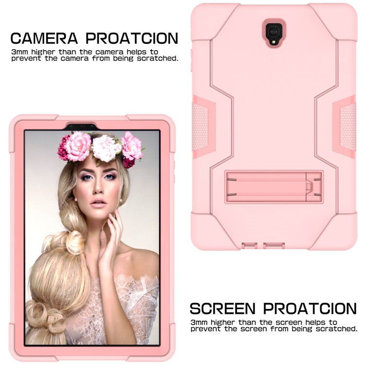 Cáscara De La Tableta Kickstand De PC + Silicona Híbrida Para Samsung Galaxy Tab S4 10.5 T830 T835 - Rosado-6