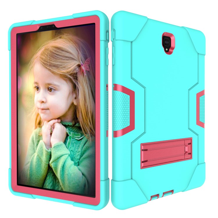 Funda Híbrida De Kickstand Híbrido De PC + Silicona Para Samsung Galaxy Tab S4 10.5 T830 T835 - Rosa / Cian-7
