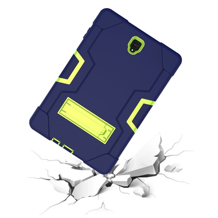 Funda Protectora De Protección Contra Soporte Híbrido De PC + Silicona Para Samsung Galaxy Tab S4 10.5 T830 T835 - Verde / Azul Oscuro-3