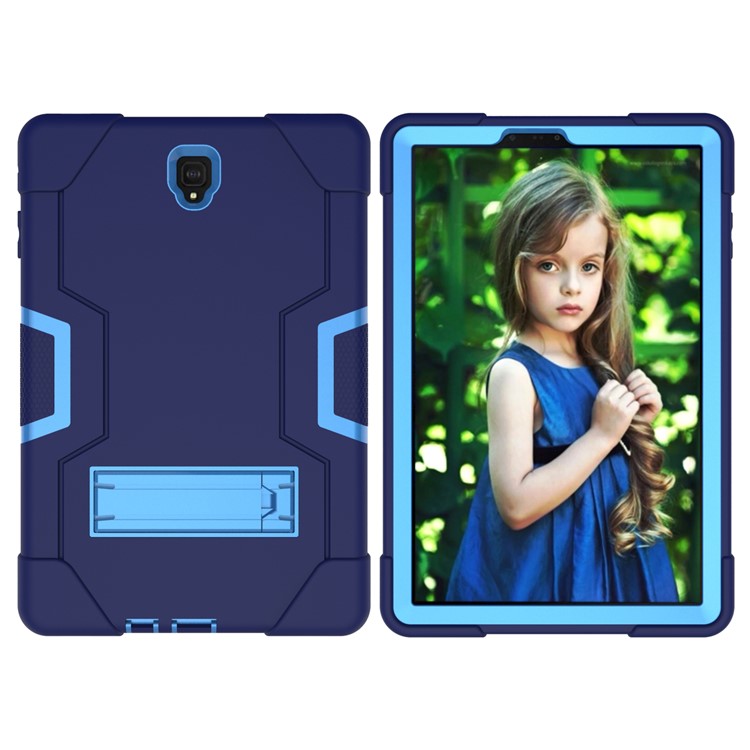 Funda Protectora De Soporte Híbrido De PC + Silicona Híbrida Para Samsung Galaxy Tab S4 10.5 T830 T835 - Bebe Azul / Azul Oscuro-5