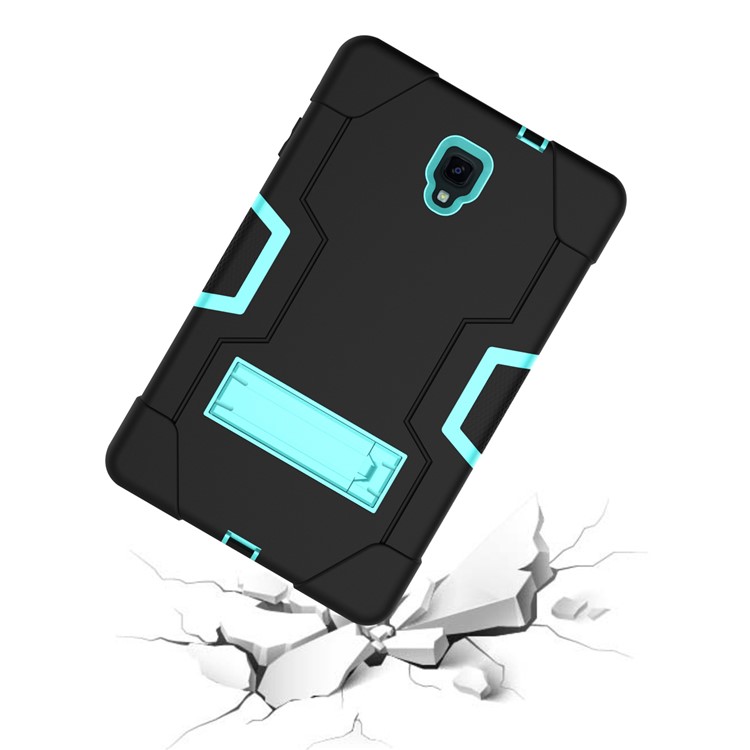Cubierta De Tableta De Soporte Híbrido PC + Silicona Híbrida Para Samsung Galaxy Tab A 10.5 (2018) T590 T595 - Cian / Negro-5