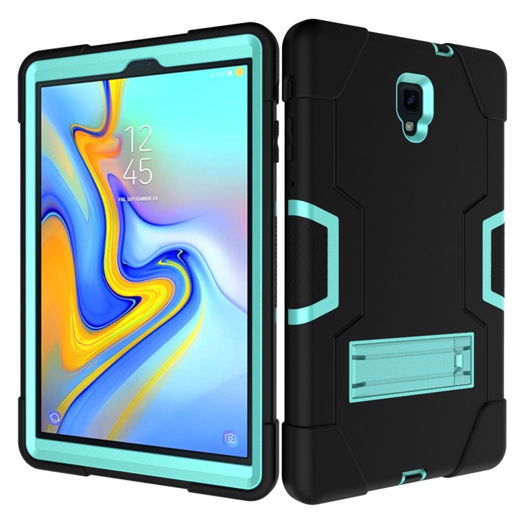 Cubierta De Tableta De Soporte Híbrido PC + Silicona Híbrida Para Samsung Galaxy Tab A 10.5 (2018) T590 T595 - Cian / Negro-7