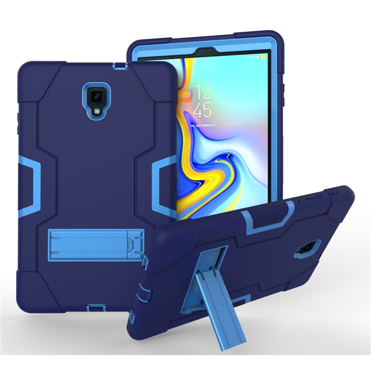 Cool PC + Silicone Hybrid Kickstand Protection Shell for Samsung Galaxy Tab A 10.5 (2018) T590 T595 - Baby Blue / Dark Blue-1