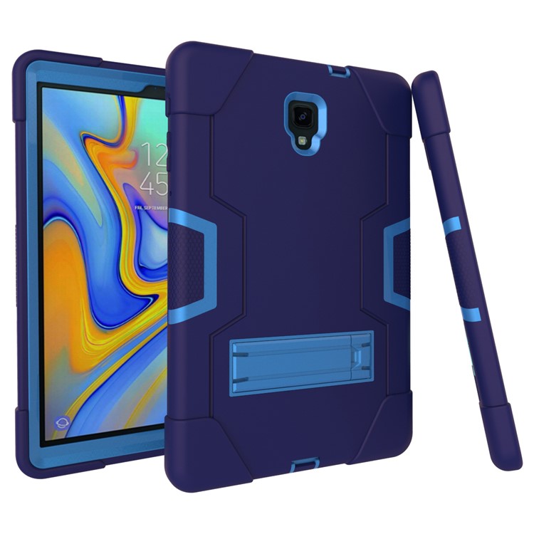 Cool PC + Silicone Hybrid Kickstand Protection Shell for Samsung Galaxy Tab A 10.5 (2018) T590 T595 - Baby Blue / Dark Blue-3