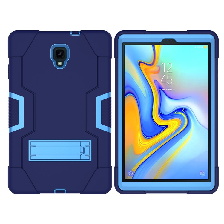 Cool PC + Silicone Hybrid Kickstand Protection Shell for Samsung Galaxy Tab A 10.5 (2018) T590 T595 - Baby Blue / Dark Blue-4