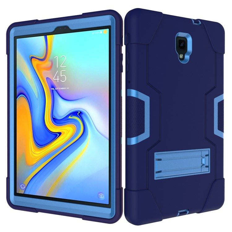 Cool PC + Silicone Hybrid Kickstand Protection Shell for Samsung Galaxy Tab A 10.5 (2018) T590 T595 - Baby Blue / Dark Blue-7