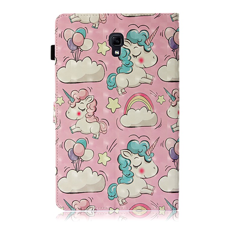 Pattern Printing Light Spot Decor Wallet Smart Leather Case for Samsung Galaxy Tab A 10.5 (2018) T590 T595 - Shy Unicorn-3