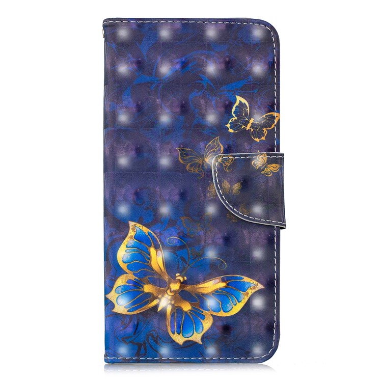 Pattern Printing Light Spot Decor Leather Wallet Case for Samsung Galaxy J6+ - Blue Butterfly-2