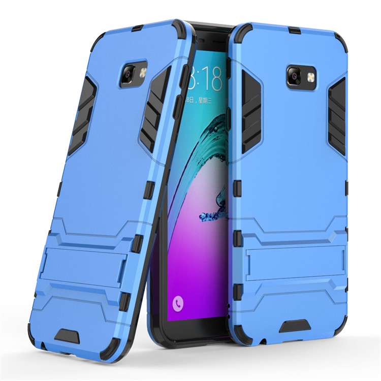 Caso De Telefone Móvel De Plástico + TPU Híbrido Com Kickstand Para Samsung Galaxy J4 + - Bebê Azul-1