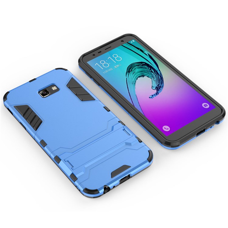 Caso De Telefone Móvel De Plástico + TPU Híbrido Com Kickstand Para Samsung Galaxy J4 + - Bebê Azul-3