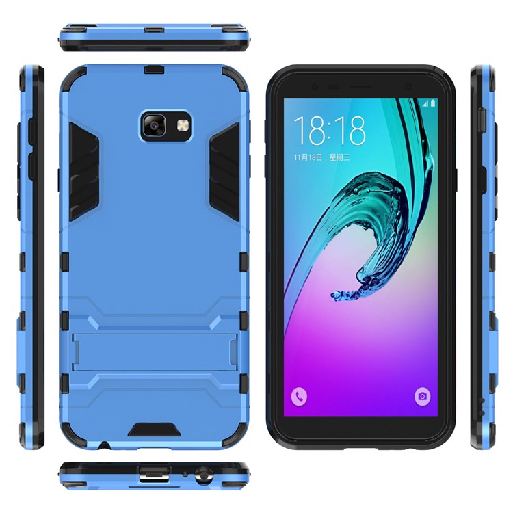 Caso De Telefone Móvel De Plástico + TPU Híbrido Com Kickstand Para Samsung Galaxy J4 + - Bebê Azul-5