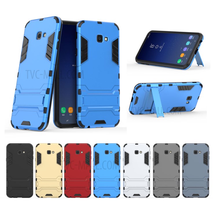 Caso De Telefone Móvel De Plástico + TPU Híbrido Com Kickstand Para Samsung Galaxy J4 + - Bebê Azul-6