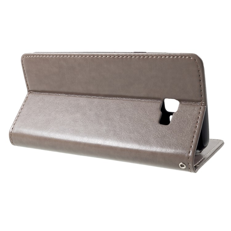 Para Samsung Galaxy J4 + Impressão Cat E Fish Bone Wallet Stand Capa De Telefone De Couro - Cinzento-4