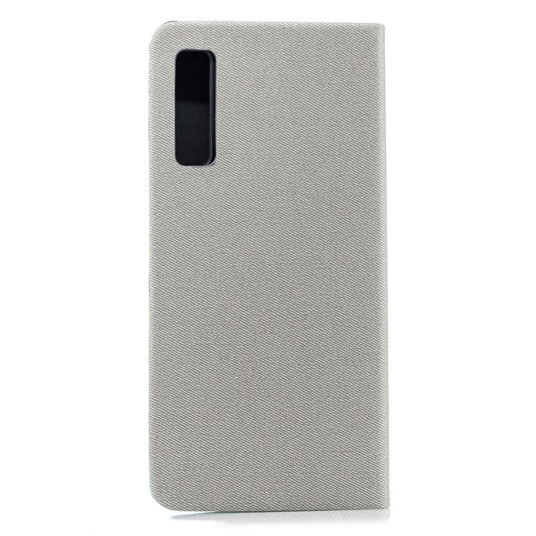 Assorted Color Leather Card Slot Phone Casing for Samsung Galaxy A7 (2018) - Grey-3