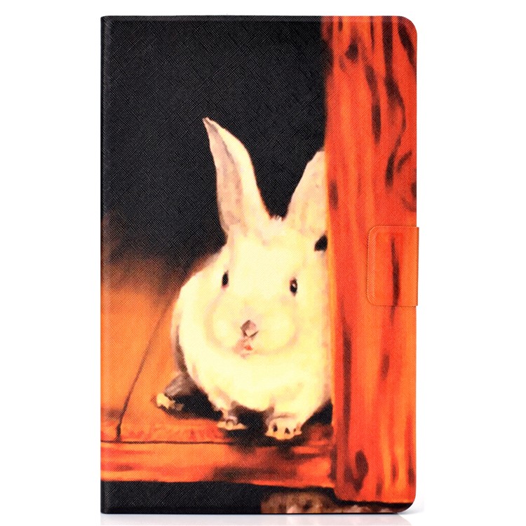 Pattern Printing Leather Stand Case for Samsung Galaxy Tab A 10.5 (2018) T590 T595 - Cute Rabbit-2