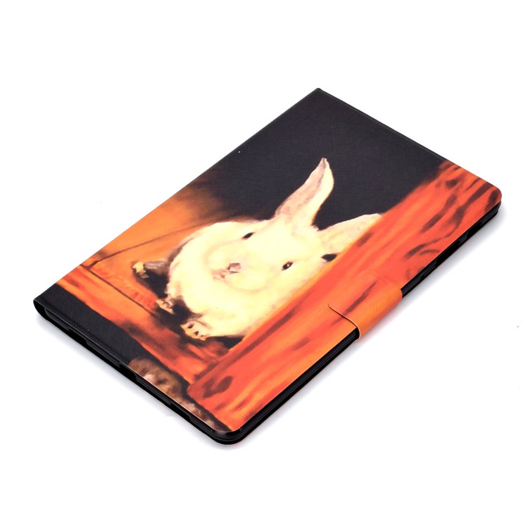 Pattern Printing Leather Stand Case for Samsung Galaxy Tab A 10.5 (2018) T590 T595 - Cute Rabbit-5