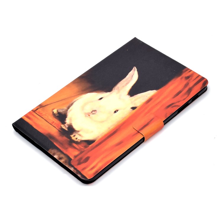 Pattern Printing Leather Stand Case for Samsung Galaxy Tab A 10.1 (2016) T580 T585 P580 - Cute Rabbit-5