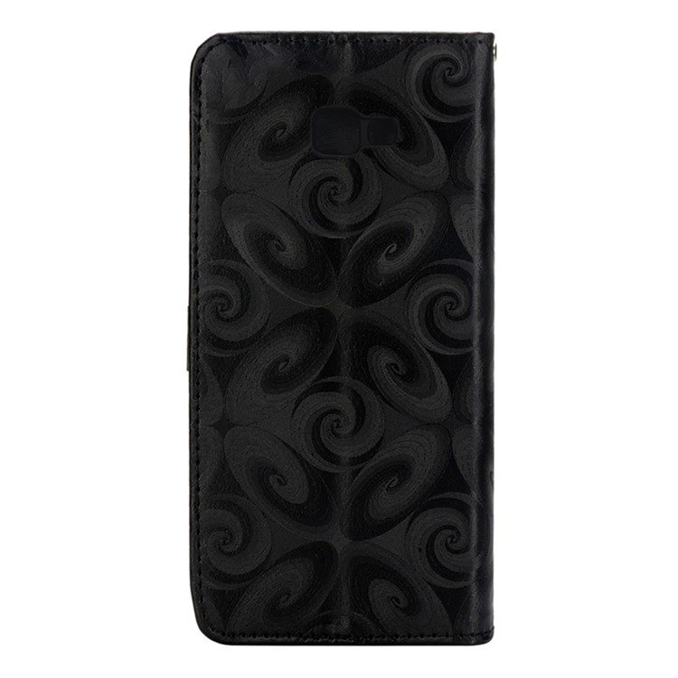 Glitter Powder Quicksand Double-heart Hourglass Leather Case for Samsung Galaxy J4+ / J4 Prime - Black-4