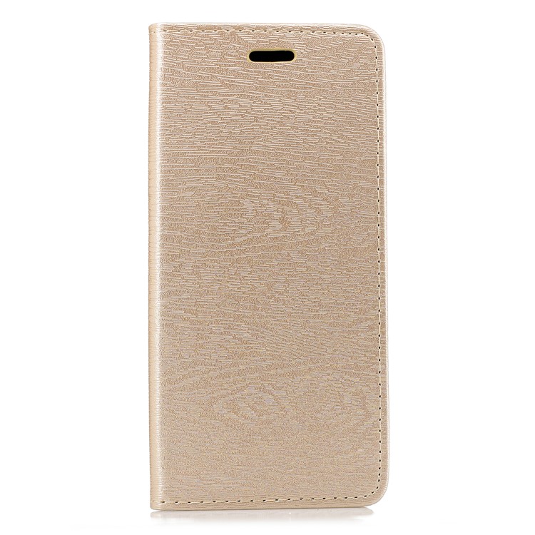 

Wood Texture Leather Case Auto-absorbed Phone Cover for Samsung Galaxy J6+ - Gold, Galaxy J6+