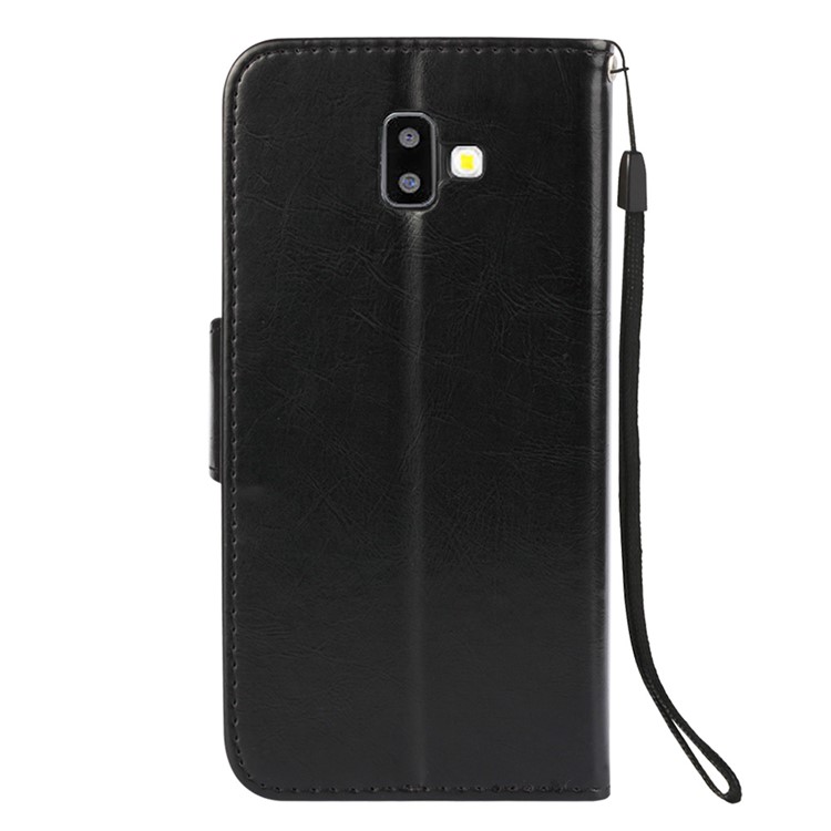 Vintage Oil Buffed PU Leather Protection Case for Samsung Galaxy J6+ / J6 Prime - Black-3