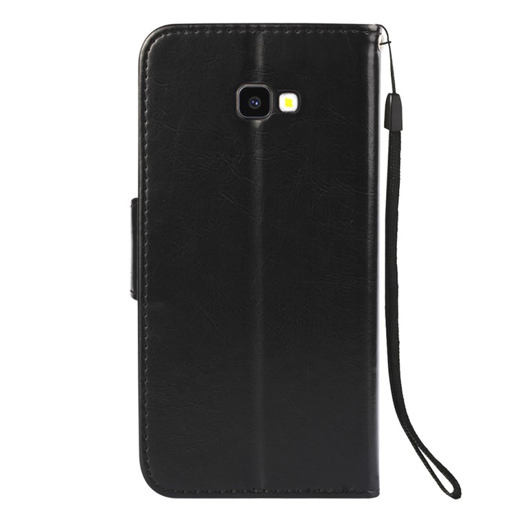 Vintage Oil Buffed PU Leather Case for Samsung Galaxy J4+ / J4 Prime - Black-3