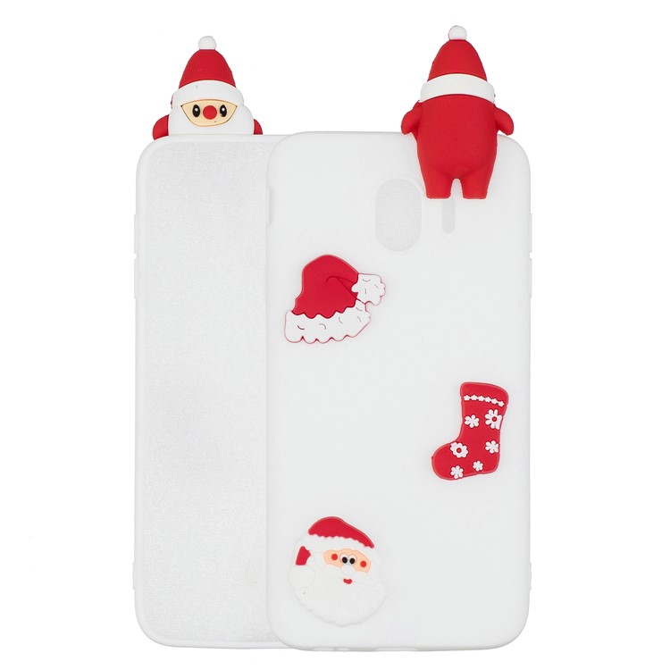 

3D Pattern Christmas Element Soft Case TPU Cover for Samsung Galaxy J4 (2018) - White Background with Christmas Hat, Galaxy J4 (2018)