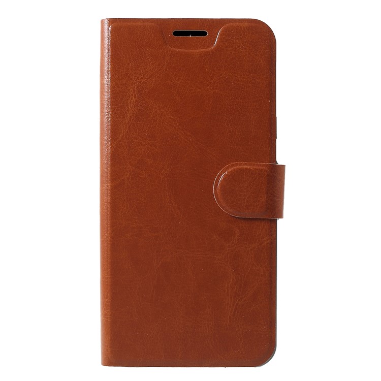 

Crazy Horse Wallet Leather Magnetic Stand Shell (Built-in Steel Sheet) for Samsung Galaxy A7 (2018) - Brown, Galaxy A7 (2018)