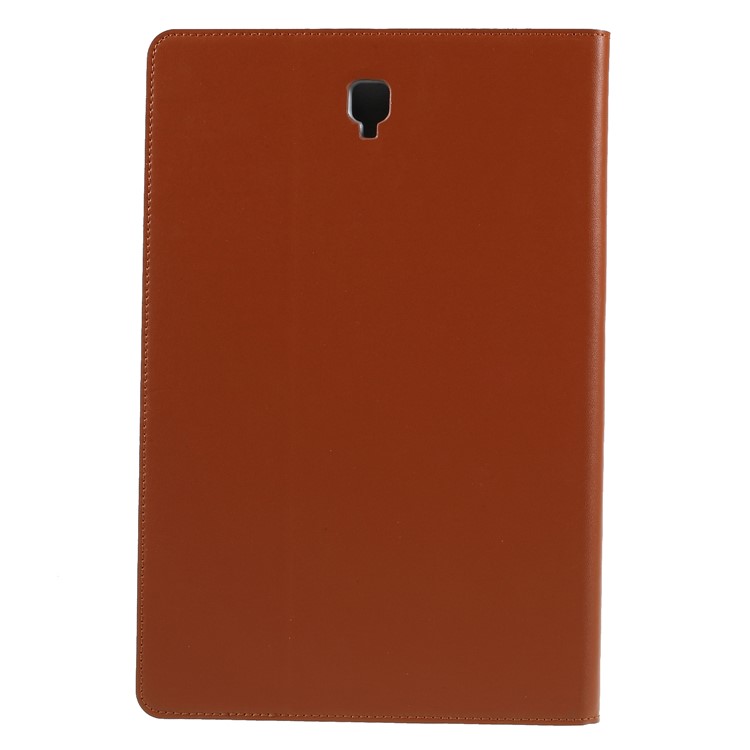 DOORMOON Genuine Leather Stand Shell Case for Samsung Galaxy Tab S4 10.5 T830 T837 - Brown-2