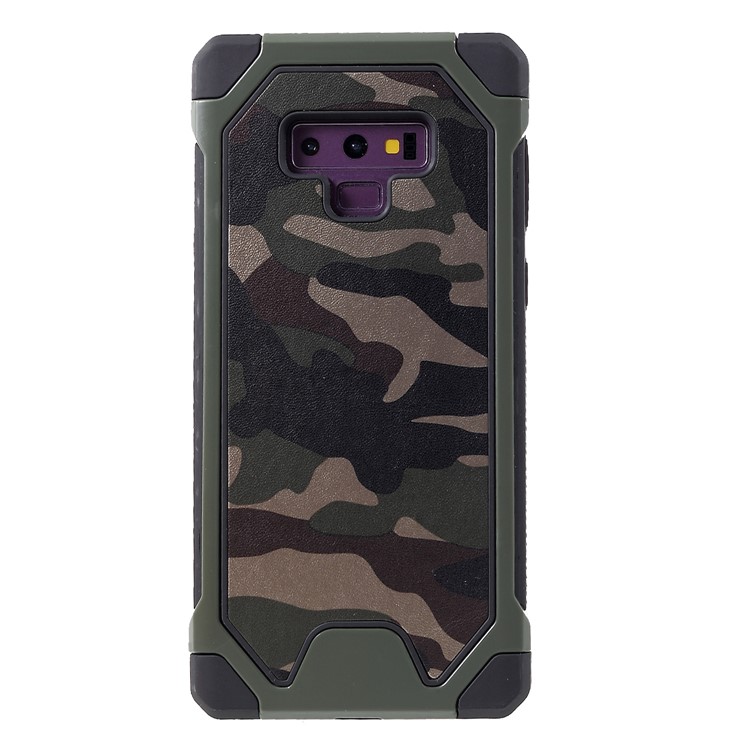 Camouflage Leather Coated PC TPU Combo Protective Case for Samsung Galaxy Note9 N960 - Green-1