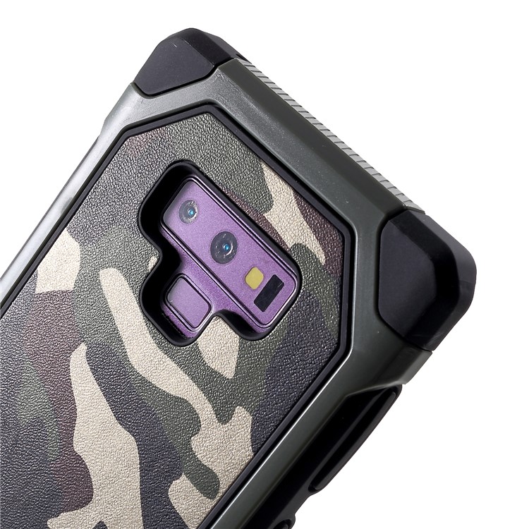 Camouflage Leather Coated PC TPU Combo Protective Case for Samsung Galaxy Note9 N960 - Green-5