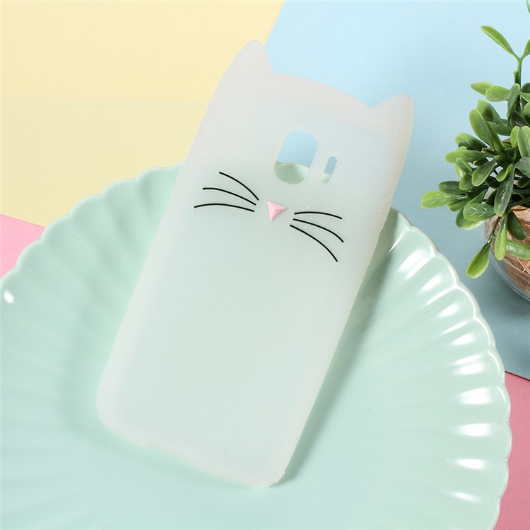 

3D Moustache Cat Silicone Cellphon Case for Samsung Galaxy J2 Pro 2018 - Transparent, Galaxy J2 Pro 2018