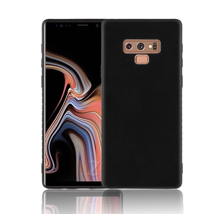 Retro Velvet Cloth Coated PC + TPU Hybrid Case for Samsung Galaxy Note9 SM-N960 - Black-1