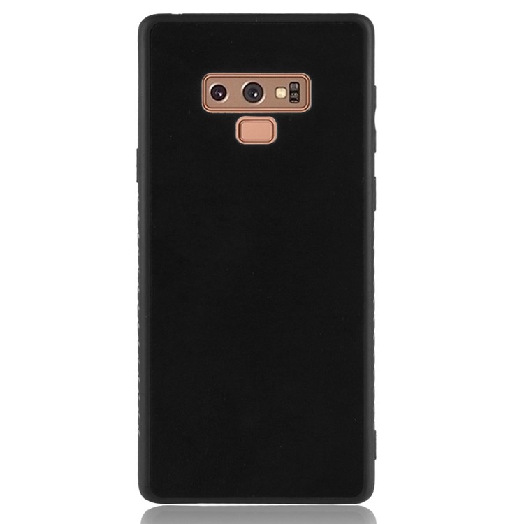 Retro Velvet Cloth Coated PC + TPU Hybrid Case for Samsung Galaxy Note9 SM-N960 - Black-2