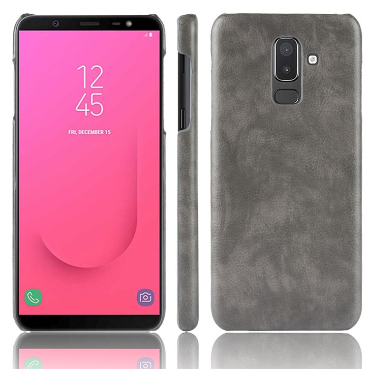 

Litchi Текстура PU Кожаный Покрытый Пластиковый Корпус Телефона Для Samsung Galaxy J8 (2018) / Галактика On8 В Индии - Серый, Galaxy J8 (2018)