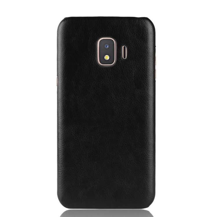 Litchi Skin Leather Coated Hard PC Case for Samsung Galaxy J2 Core - Black-2